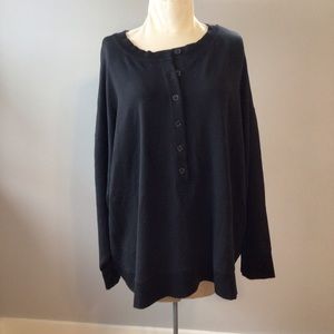 New ATHLETA BLACK BALANCE HENLEY SWEATSHIRT SZ 3X